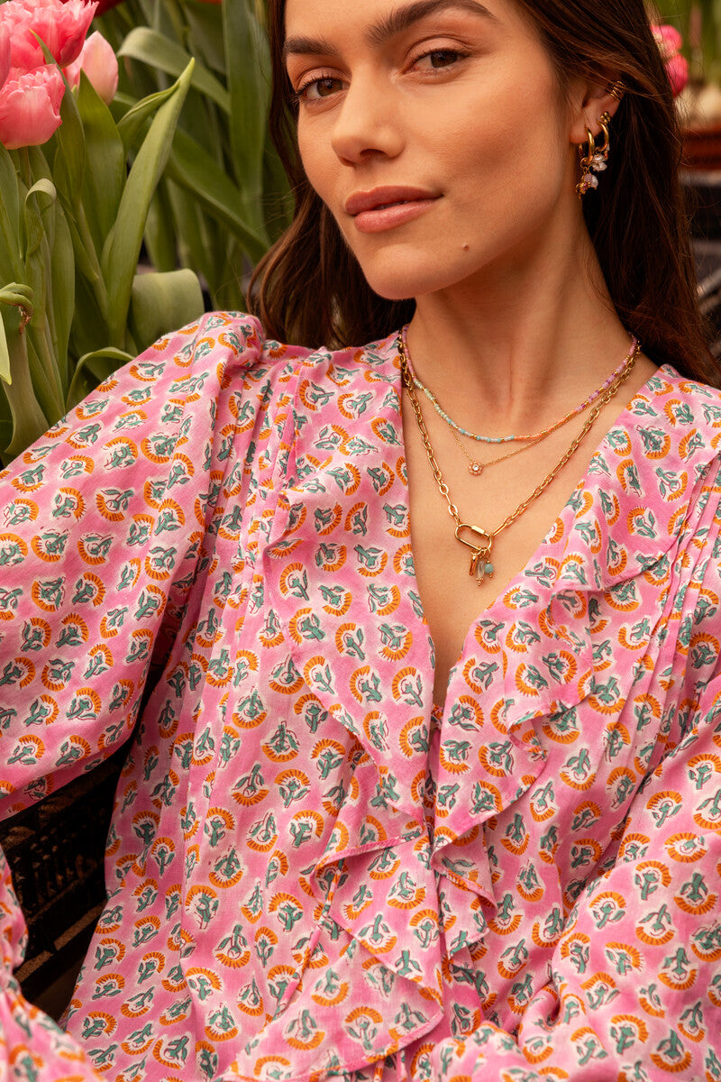 Schakelketting met groene bedels - My Jewellery