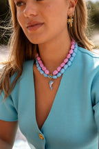 Tropical roze kralen ketting - My Jewellery