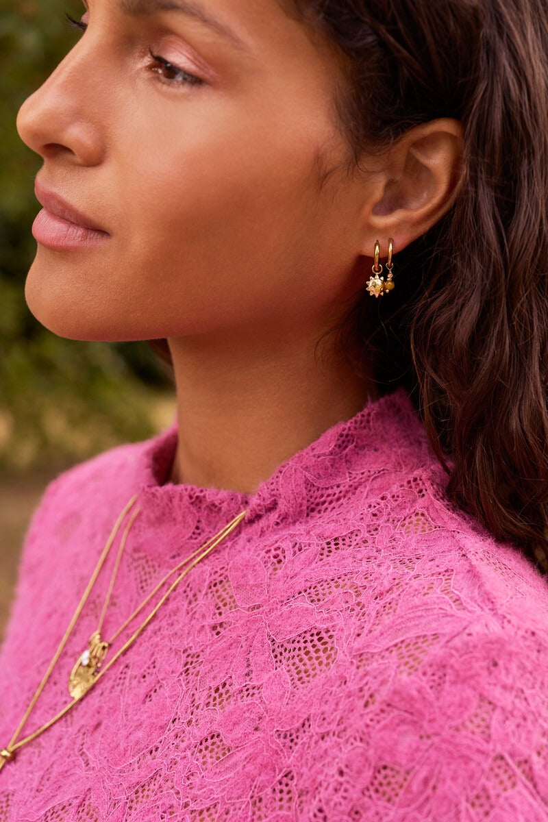 Fortune oorringen met groene kralen - My Jewellery