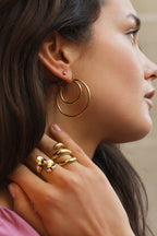 Bold dubbele oorringen groot - My Jewellery