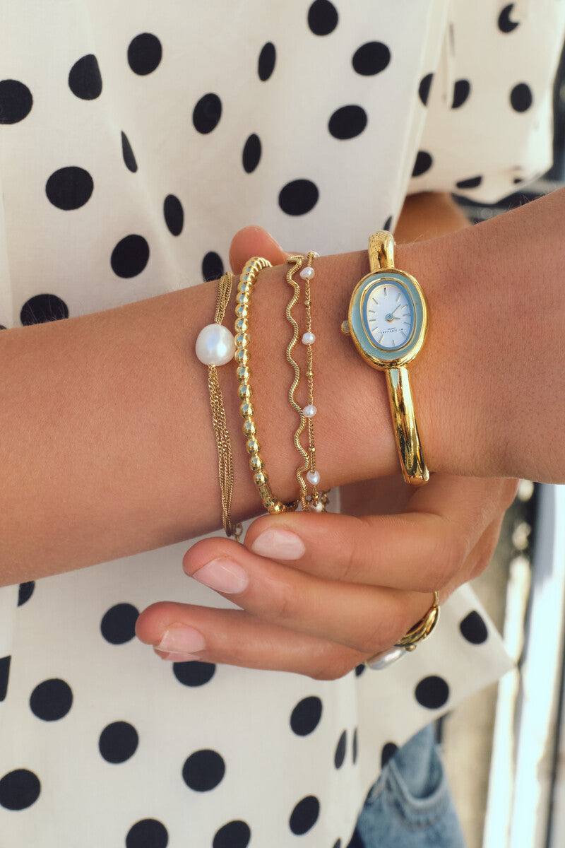 Bold dubbele armband met imitatieparels - My Jewellery