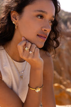 Ring met bloem en witte kralen - My Jewellery
