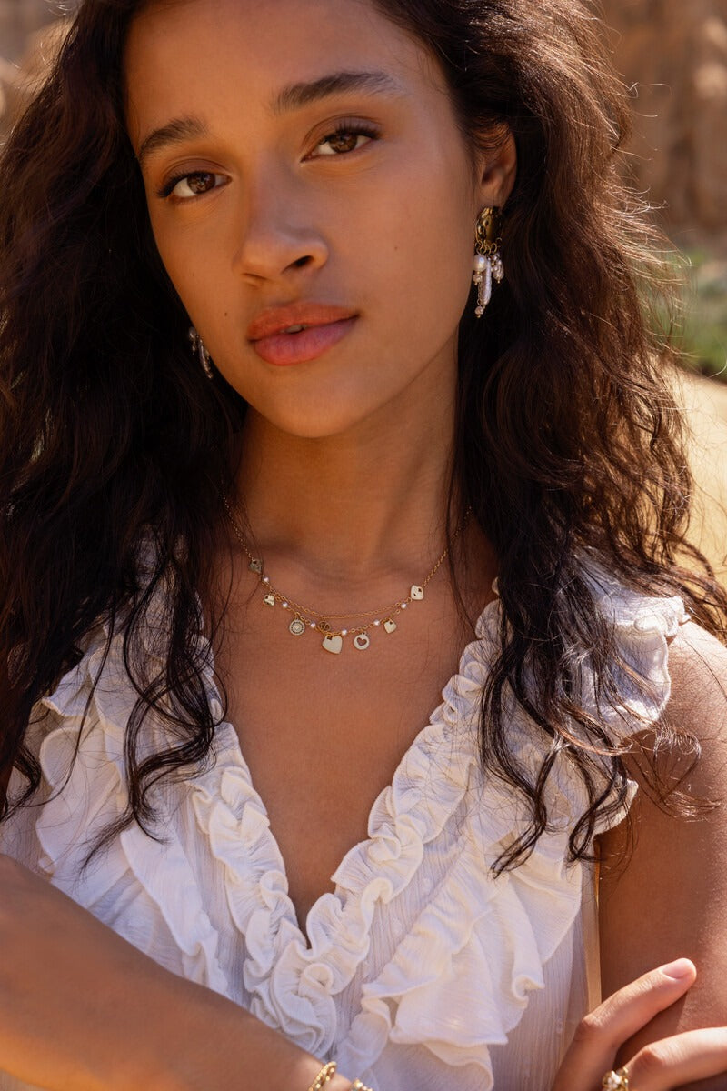 Ketting met hartjes en imitatieparels "Dream Chaser" - My Jewellery