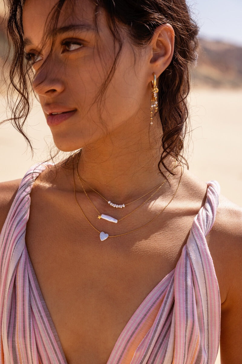 Ketting met natuurlijke parel bar en ster - My Jewellery