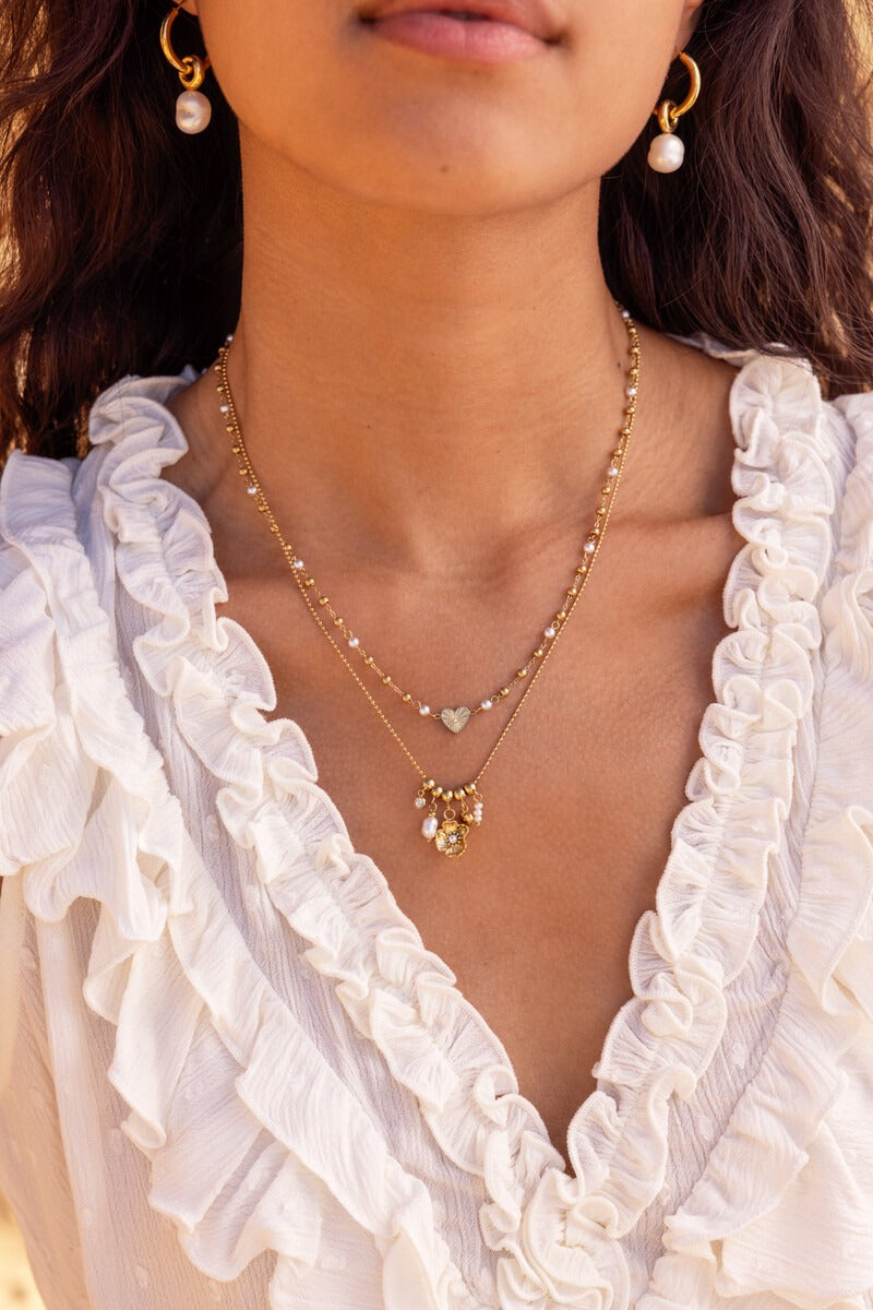 Ketting met hartje en imitatieparels  - My Jewellery