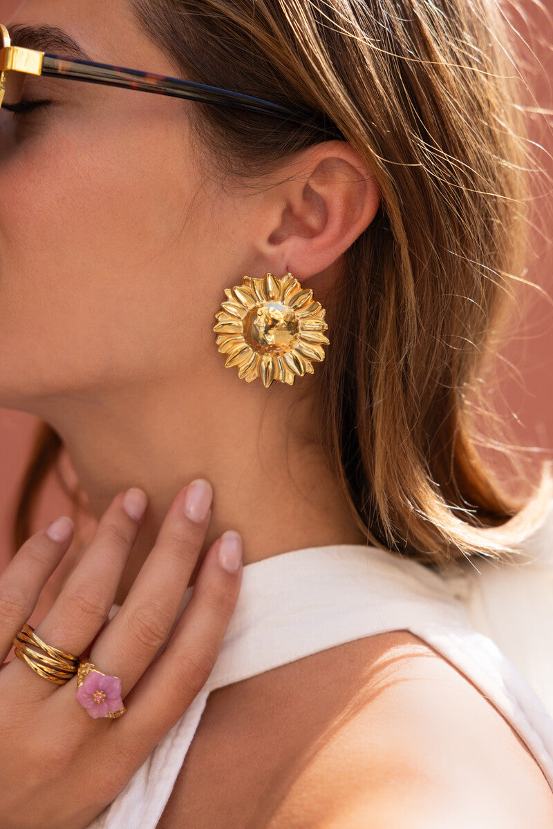 Ciao statement oorhangers met zonnebloem