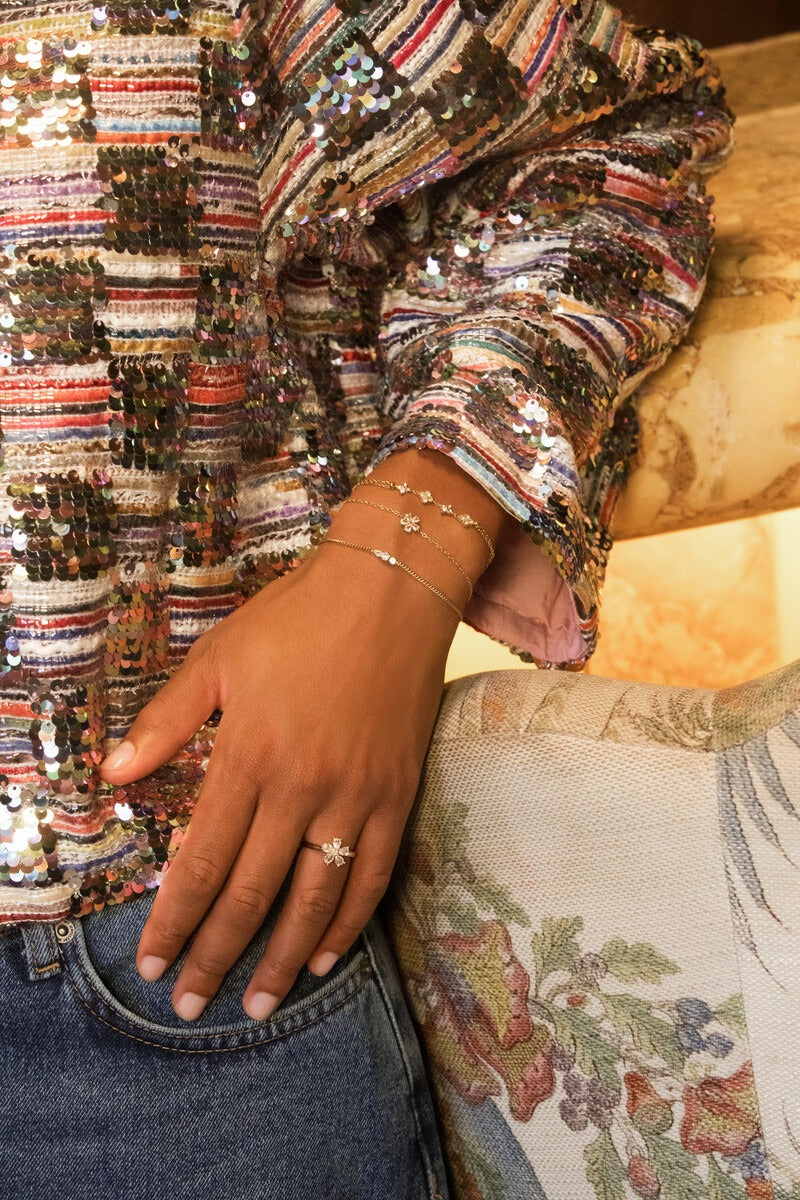 Magical statement ring met bloemen strass stenen - My Jewellery