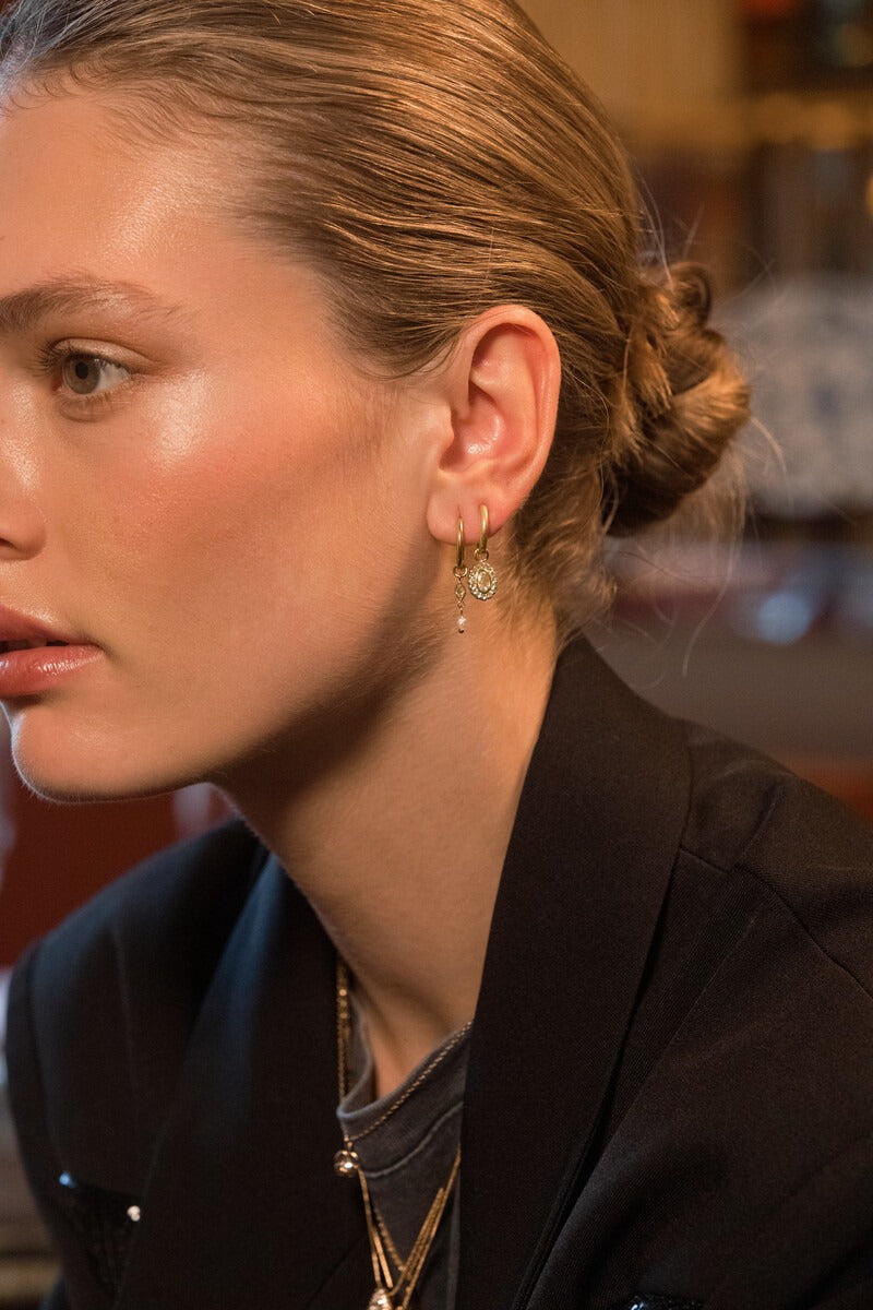 Magical oorringen met ovalen strass steen - My Jewellery