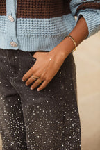 Magical hand ketting met klaver en dot strass stenen - My Jewellery