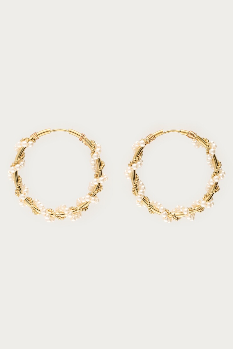 Statement oorringen met imitatieparels swirl - My Jewellery