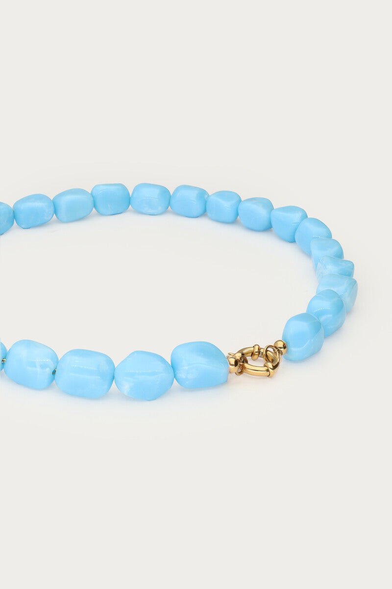 Tropical blauwe kralen ketting - My Jewellery