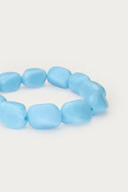 Tropical blauwe elastieken kralen armband - My Jewellery