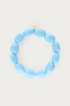 Tropical blauwe elastieken kralen armband - My Jewellery