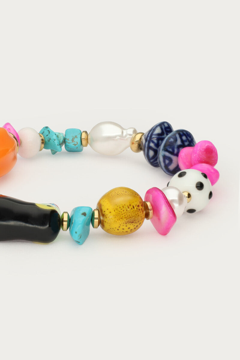 Tropical elastieken armband met toekan - My Jewellery