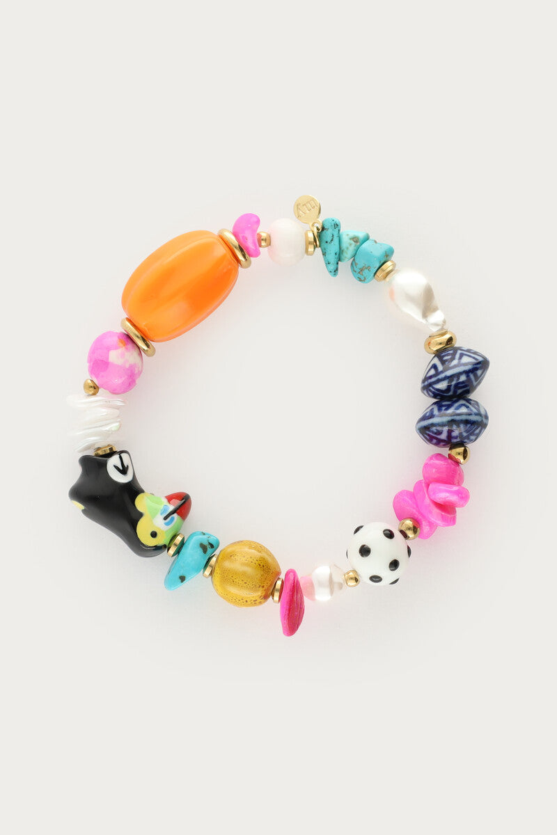Tropical elastieken armband met toekan - My Jewellery