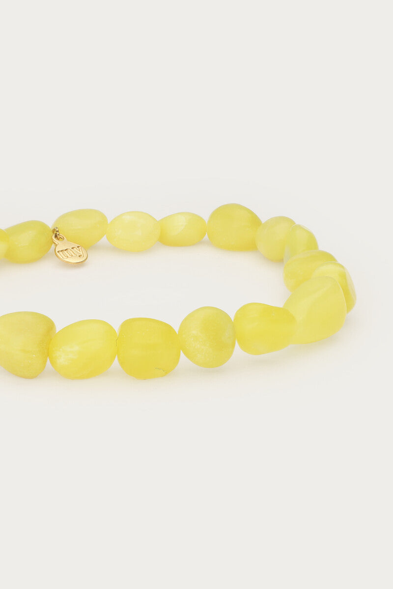 Tropical geel-groene elastieken kralen armband - My Jewellery