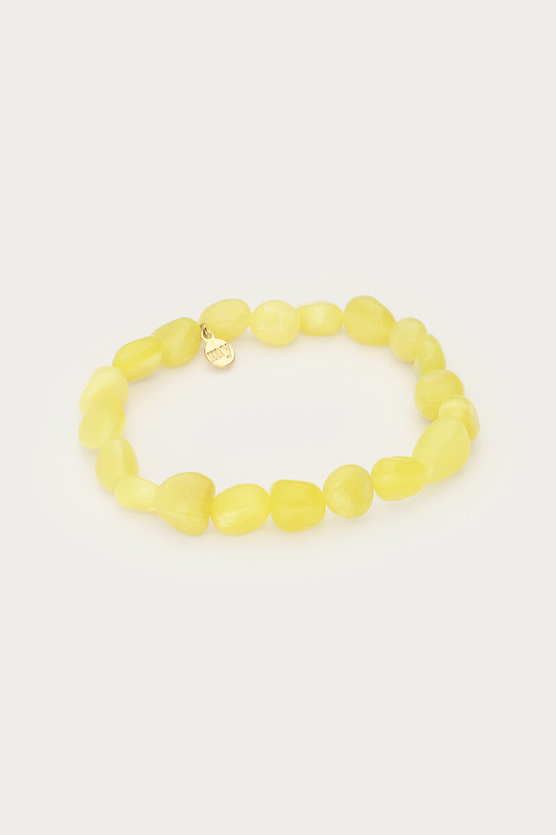 Tropical geel-groene elastieken kralen armband - My Jewellery