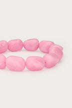 Tropical roze elastieken kralen armband - My Jewellery
