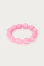 Tropical roze elastieken kralen armband - My Jewellery
