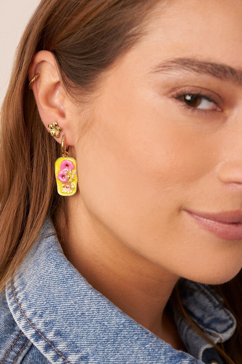 Tropical stud met minimalistische bloem - My Jewellery