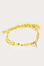 Tropical gele bandana ketting met hartje - My Jewellery