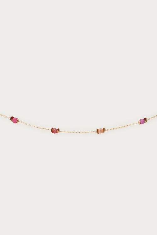 Vintage armband met rood paarse kralen - My jewellery