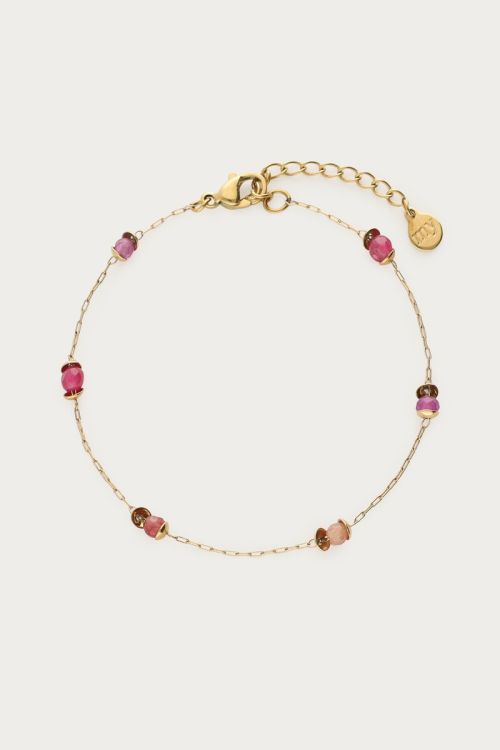 Vintage armband met rood paarse kralen - My jewellery