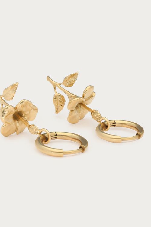 Vintage oorringen met hibiscus - My Jewellery