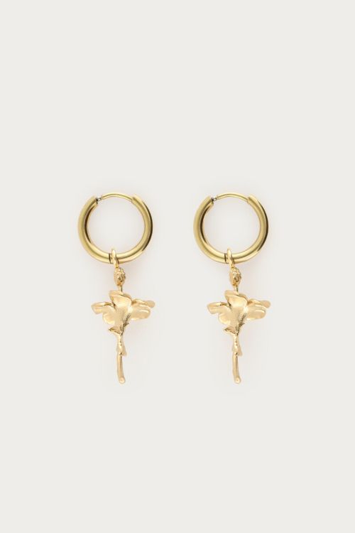 Vintage oorringen met hibiscus - My Jewellery