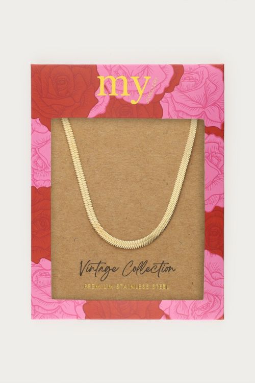 Vintage lange platte schakelketting - My Jewellery
