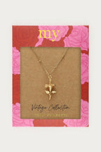 Vintage ketting met dots en hibiscus - My Jewellery