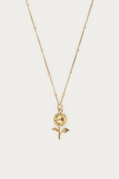 Vintage ketting met dots en zonnebloem - My Jewellery
