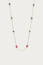Vintage ketting met rood paarse kralen - My Jewellery