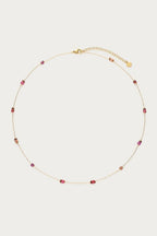 Vintage ketting met rood paarse kralen - My Jewellery