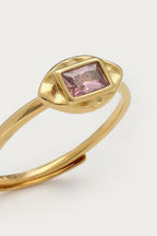 Vintage ring met licht roze strass steen - My Jewellery
