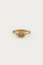 Vintage ring met licht roze strass steen - My Jewellery