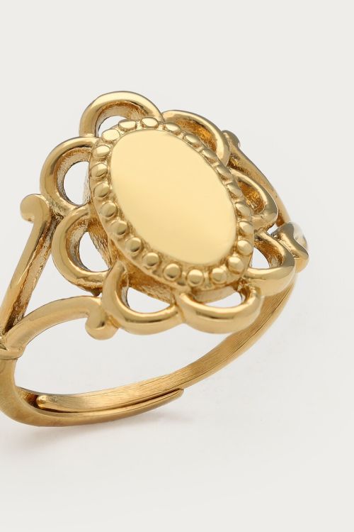 Vintage zegelring met bloem - My Jewellery