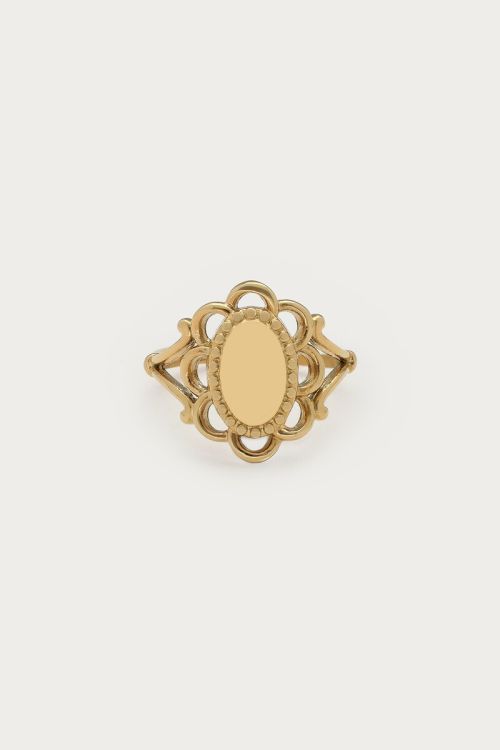 Vintage zegelring met bloem - My Jewellery
