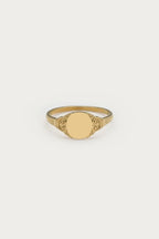 Vintage zegelring met krul motief  - My Jewellery